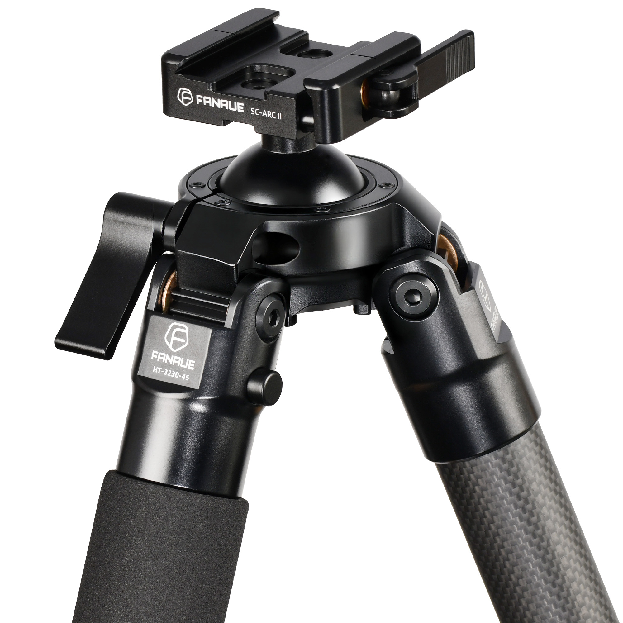 FANAUE Carbon Fiber Tripod, 3 Section Lightweight Tripod with 360° Ball Head & Quick Release Plate, Max Load 20kg/44lbs for Photography, Hunting, Shooting, Travel, Outdoors