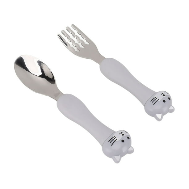 Vajilla De Acero Inoxidable Con Cuchara Y Tenedor Para Bebé De Dibujos Animados