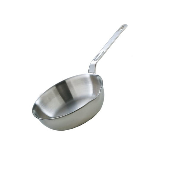 YIEMEEN Stainless Steel Miniature Saucepan with Spout Frying Pan Kitchen Round Skillets
