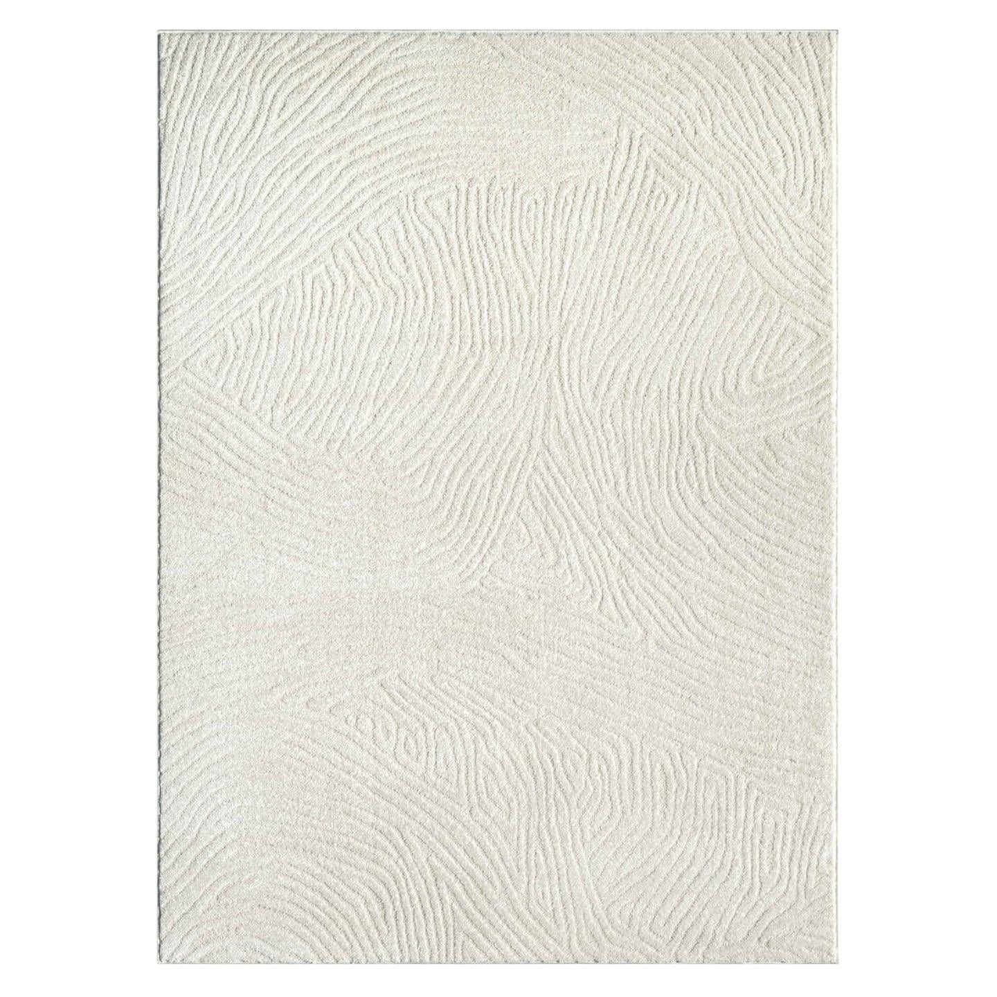 LUXE WEAVERS Abstract Cream 4x5 Area Rug for Living Room