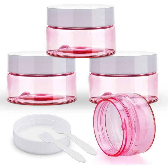 4PCs 1oz travel jar container, facial cream jar, refillable cosmetic container, travel dispensing jar, bathroom accessories-Pink