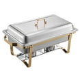 thumbnail image 2 of CAFORKP 8Qt 4-Pack Gold Chafing Dish Buffet Set,Chafer with 2 Full & 4 Half Size Pans, 2 of 11