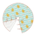 thumbnail image 3 of Halloween Christmas Tree Skirt - Wavy Pattern Cute Duck Daisy 30 Inches Christmas Tree Skirt for Halloween Holiday Indoor Home Christmas Tree Decorations with Three Ribbons, 3 of 7