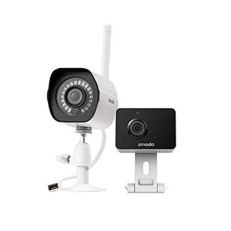 Zmodo Indoor/Outdoor Camera 2 Pack, 1080P Wireless Home Security Cameras with Motion Detection, 2-Way Audio, Night Vision