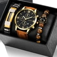 thumbnail image 5 of 3pcs/set Men's Casual Analog Watch And Classic Bracelets Set (1 Watch+2 Bracelets), 5 of 5