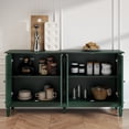 thumbnail image 3 of Buffet Cabinet with Storage,  Solid Wood Sideboard with 4 Carved Doors, Accent Cabinet with Adjustable Shelf, Vintage Farmhouse Console Table for Kitchen, Living Room, Entryway, 3 of 7