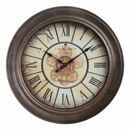 Clocks - 15" Round - Wall Clock - Antique Brown - Transitional