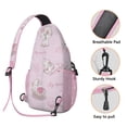 thumbnail image 2 of Cat and Hearts Pattern Sling Backpack, Cute Pet Print Crossbody Bag for Cat Lovers, Hand-drawn Artistic Illustration Design, 2 of 6