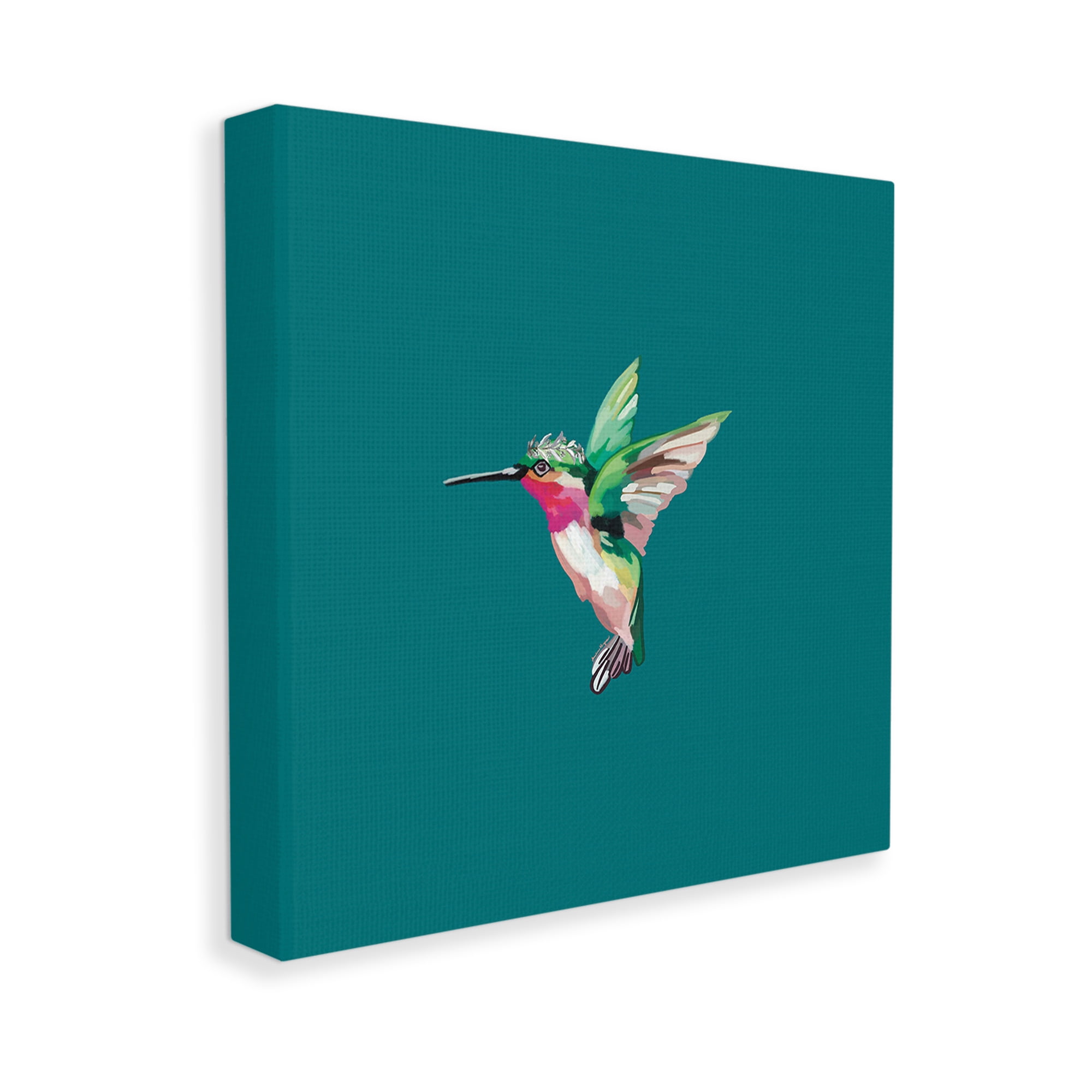 Stupell Industries Hummingbird with Crown Animals & Insects Painting Gallery Wrapped Canvas Art Print Wall Art, 30 x 30