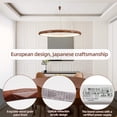 thumbnail image 5 of HEYAN 23.6" Farmhouse Pendant Light  in Walnut Wood Finish, Light Fixtures Over Table，Original Design Multi-Faceted Metal Ring Kitchen Island Lighting for Dining Room Table Coffee Bar Counter, 5 of 7
