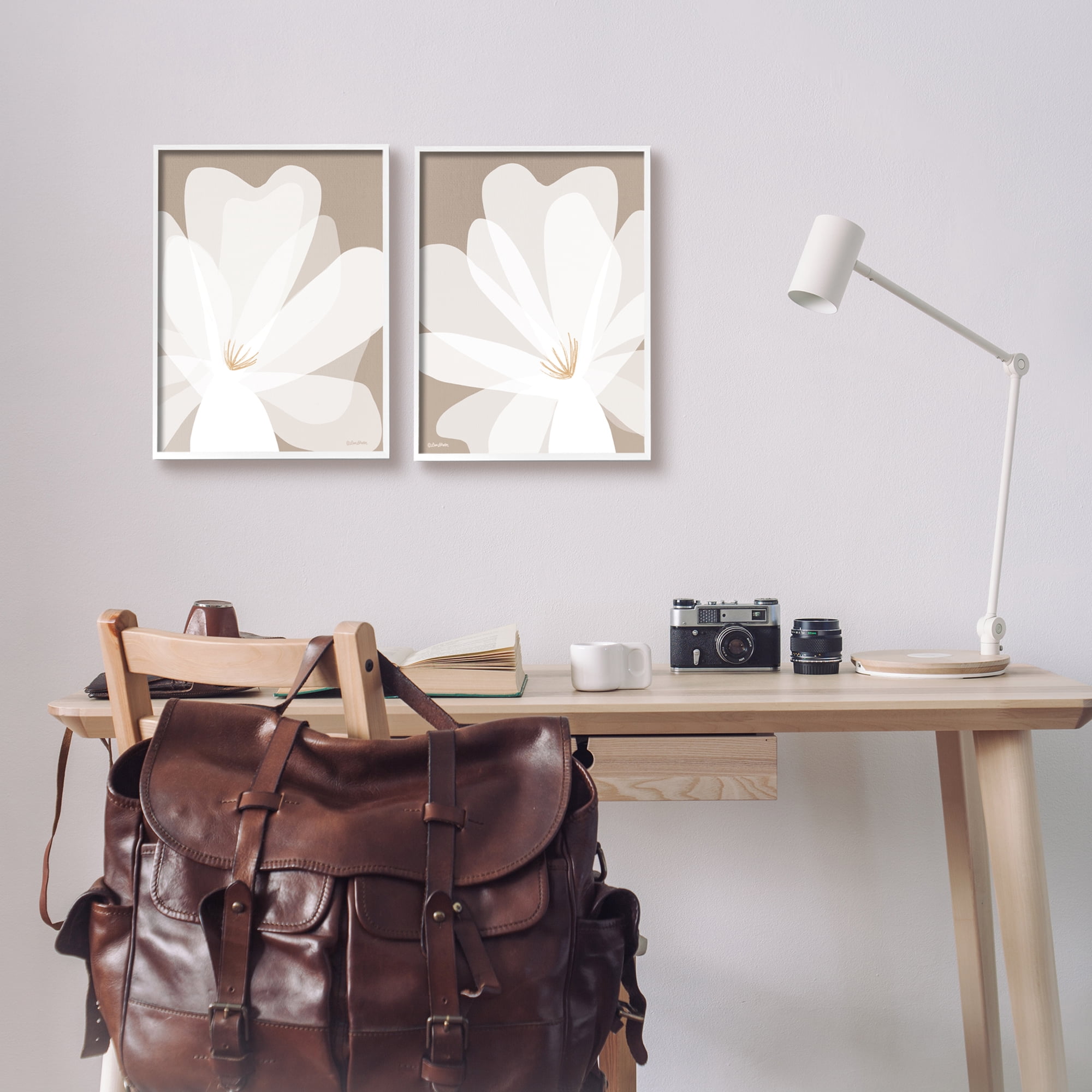 Stupell Industries White Boho Flowers Botanical & Floral Painting White Framed Art Print Wall Art, 11 x 14