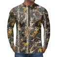 thumbnail image 3 of Forest Camo Quarter Zip Pullover for Men, Long Sleeve Hunting Fishing Jersey with Moisture Wicking Quick Dry Fabric - Lightweight Outdoor Athletic Performance Tops Coffee XXXL, 3 of 6
