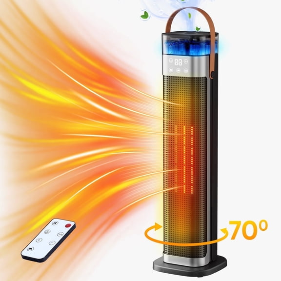 Space Heater, WLRETMCI 1500W Space Heater with Humidifier & Thermostat , 70° Wide Oscillation for Heating, Safety & ECO Mode, Heaters for Indoor Home Office Bedroom Use