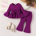 thumbnail image 2 of yboeqw Infant Baby Girls Outfit Set Fall 2 Piece Long Sleeve Ruffle Top Casual Pant Toddler Winter Clothes,Size 6-9 Months, 2 of 9