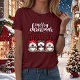 thumbnail image 3 of Towmus Women Christmas Shirt Fall Graphic Crew Neck Tee Shirt Casual Summer Tops Short Sleeve Clothes, 3 of 5