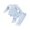 Blue, variant on Cjfdfy Newborn Baby Girls Fall Outfit Lace Patchwork Ribbed Doll Collar Long Sleeve Romper And Elastic Lace Trim Pants Set Cute Solid Color Coming Home Fall Winter Outfit 0-12 Monthes