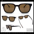 thumbnail image 2 of Hipster Vintage Style Plastic Rectangle Horn Rim Fashion Sunglasses [Tortoise - Brown], 2 of 8