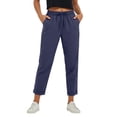 thumbnail image 2 of Mifsaly Cotton Joggers for Women Straight Leg Comfortable Sweatpants Cuffed Hem Lightweight Hiking Pants Workout Athletic Casual Outdoor Causal Clothes with Pockets XL, 2 of 8