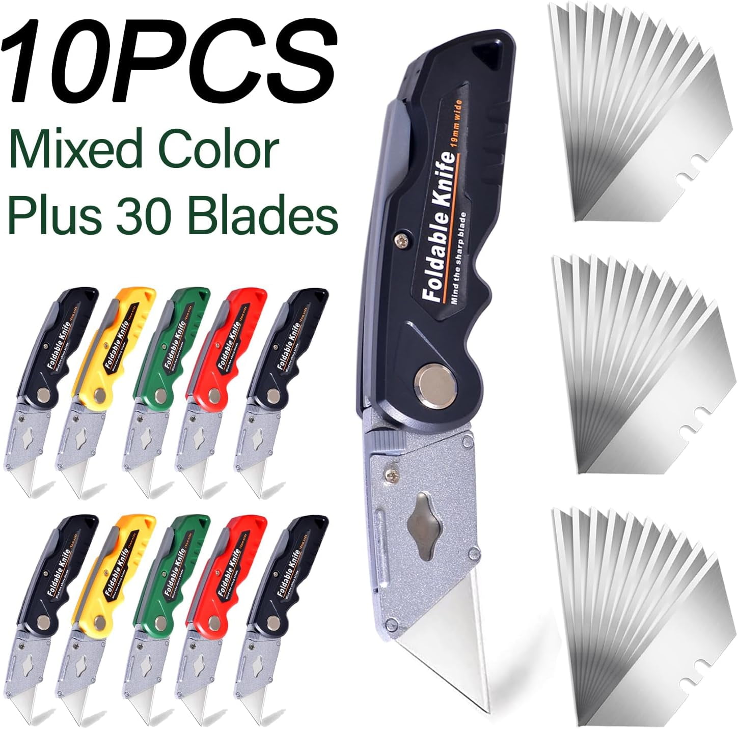 10400 Box Cutter, 3 Position Manual Button with Ceramic Blade, Locking blade