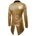 thumbnail image 5 of IYTR Men's Fashion Sequined Blazer Tailcoat Lapel Long Sleeve Formal Party Wedding Prom Blazer Jacket Gold L, 5 of 6