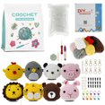 thumbnail image 1 of 8Pcs Crochet Kit Crochet Knitting Kit Cute Animal Crochet Starter Pack with Keychain for Beginners, 1 of 9