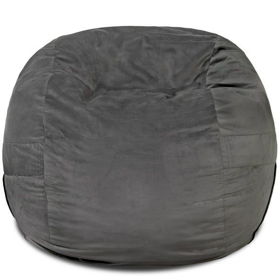 Big Joe CoziUp Bean Bag Chair, Plush, Kids/Teens, 3 ft, Gray