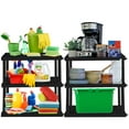 thumbnail image 6 of Hyper Tough Plastic Storage Shelves Garage Shelving Unit 3-Tier Black 450 lb Total Capacity, 6 of 7