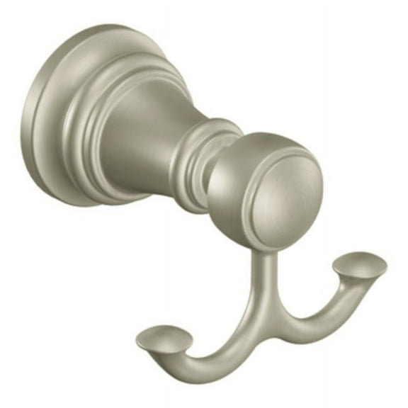 Moen YB8403BN Weymouth Double Robe Hook, Brushed Nickel