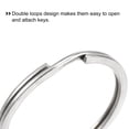 thumbnail image 4 of Unique Bargains 2x28mm Split Keychain Rings Flat Key Holder with Chain for Organization Silver Tone 24Pack, 4 of 5