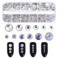thumbnail image 3 of Diamantes de imitación para uñas de varios tamaños, diamantes de cristal 3D AB, gemas, maquillaje, belleza, decoraciones para uñas, con juego de pinzas y bolígrafo para puntear, 3 of 6