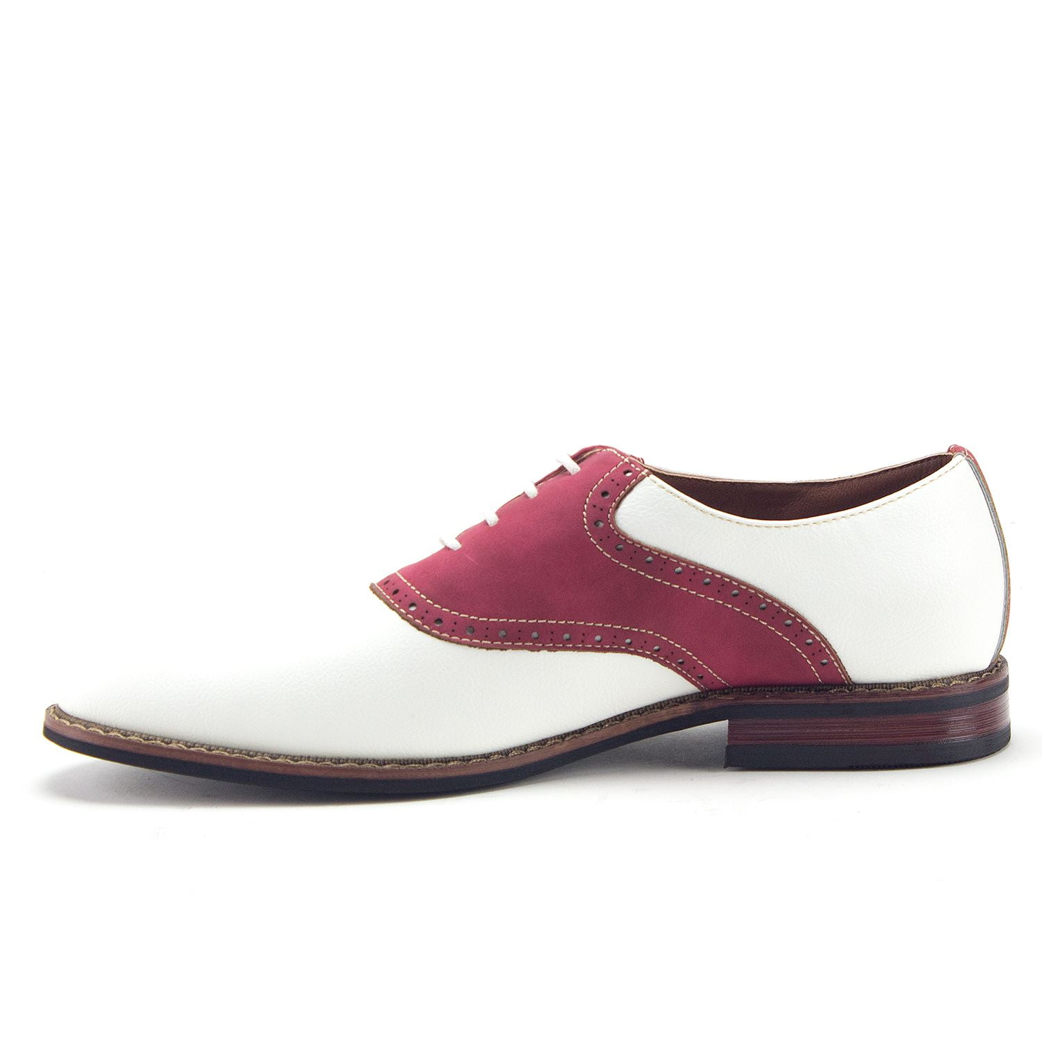 Red and white shop saddle oxford shoes