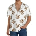 thumbnail image 3 of Wukai Retro Squirrel Men's Casual Short-Sleeve Button Down Shirt - Lightweight Summer Dress Shirt for Daily Wear-3X-Large, 3 of 7