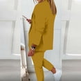 thumbnail image 4 of Women's Elegant Solid Color Long Sleeve Cardigan and Straight Leg Pants Suit Set for Wear, 4 of 6