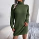 thumbnail image 4 of Vestido de suéter de fondo de manga larga con cuello alto y botones casuales de otoño e invierno para mujer Fridja  yut4735, 4 of 7