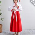 thumbnail image 4 of Elegant Traditional Chinese Folk Dance Gown For Girls Stage Performance With Exquisite Floral Embroidery, 4 of 5