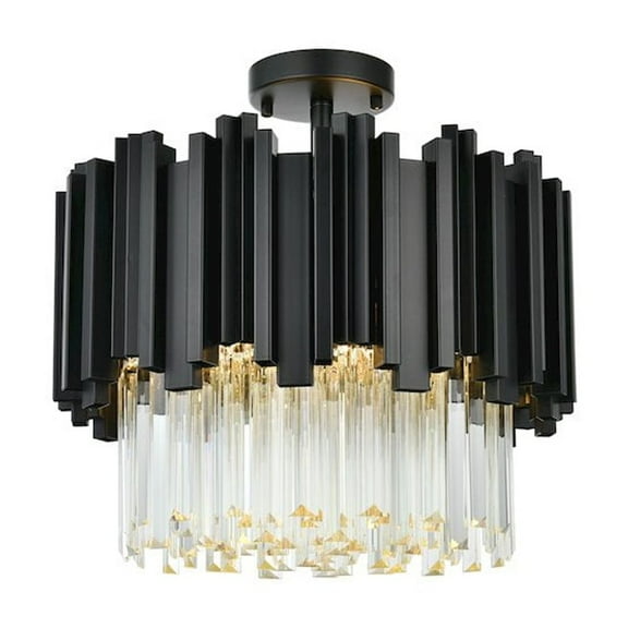 Elegant Lighting Willow 16 Inch Flush Mount In Black
