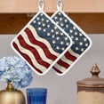 thumbnail image 2 of Retro American Flag Pot Holders for Kitchen Heatproof Potholder, 5 Pack White Star Red Blue US Flag Hot Pads Multipurpose Oven Pads Cloth Potholders Trivet for Cooking Baking, 2 of 8