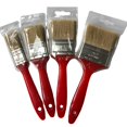 thumbnail image 1 of Set of 6pcs Flat brush for all types of paints with red plastic handle (6 sizes), 1 of 5