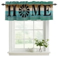 2 Pack Valances for Windows, Teal Brown Home Window Valances for Living ...