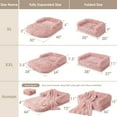thumbnail image 2 of Foldable XXL Dog Bed, Faux Fur Fluffy Dog Bed for Extra Large Dogs, Orthopedic Calming Memory Foam Big Dog Couch Bed, Washable Soft Warm Dog Sofa Bed with Non-Slip Bottom, Pink, 54"x38"x7.5", 2 of 17