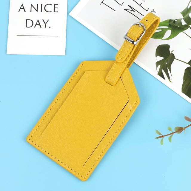 Luggage Tag Personalized Travel Suitcase Name Address ID Baggage Label Address Holder Portable Boarding Tags Travel Accessories Yellow