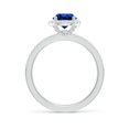 thumbnail image 2 of ANGARA Lab Grown 1.2 Ct Round Blue Sapphire Halo Engagement Ring for Women in 14K White Gold (Size-6.5mm) | September Birthstone, Anniversary, Jewelry Gift for Women | Lab-Grown Blue Sapphire Ring, 2 of 8