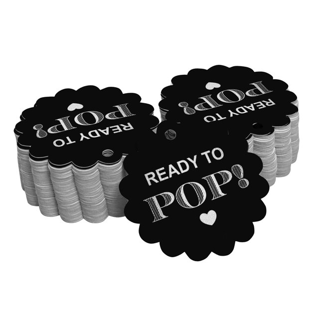 Inkdotpot Real Silver Foil Ready To Pop Baby Shower Tags Favor Hang Paper Tags 100 Piece