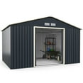 thumbnail image 2 of Costway 11' x 8' Metal Storage Shed for Garden and Tools w/Sliding Double Lockable Doors, 2 of 9