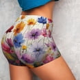 thumbnail image 4 of Sikiie Colorful Wildflower Meadow Workout Shorts Women Scrunch Butt Gym Shorts Seamless High Waist Tummy Control Yoga Biker Athletic Shorts-, 4 of 8