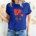 thumbnail image 2 of ICHUANYI Womens Valentine's Day Love Print Short Sleeve T-shirt Top Short Sleeve Crew Neck Top Shirt, 2 of 5