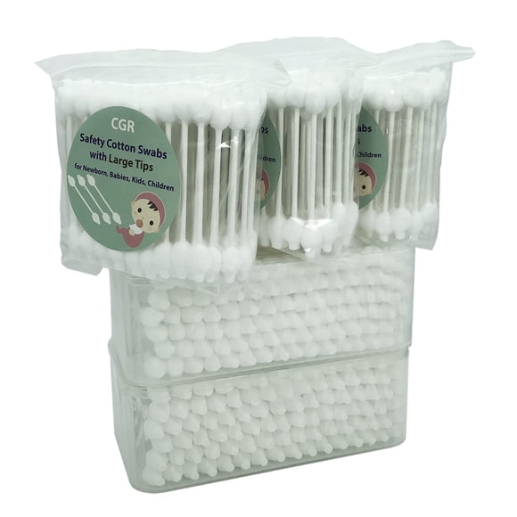 Hisopos de algodón orgánico para bebés CGR, 400 unidades