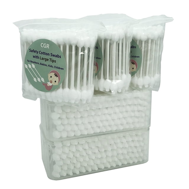 Hisopos de algodón orgánico para bebés CGR, 400 unidades