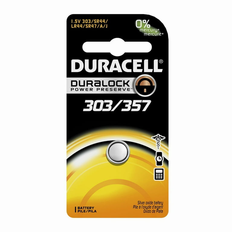 Duracell 1.5V Silver Oxide Battery, 303/357, 3 Pack 