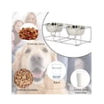 thumbnail image 3 of xtellar Tazon Doble Comedero Para Perro Gato Base Metal Elevada 16oz Color Gris, 3 of 5